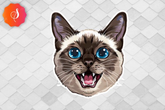 Cute Cat Sticker 5 Graphic Print Templates By Soir.art