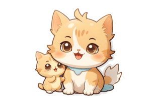 Cute Cat Sticker 15 Graphic Illustrations By yaseenbaigart 1