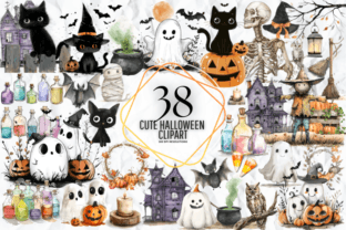Cute Halloween Clipart Grafik Druckbare Illustrationen Von Markicha Art 1