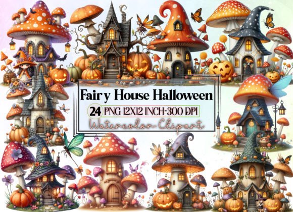 Fairy House Halloween Sublimation Graphic Illustrations By LibbyWishes