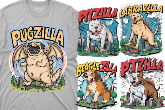 Funny Dog Breeds T-shirt Designs Grafika Projekty Koszulek Przez Leaked Ink