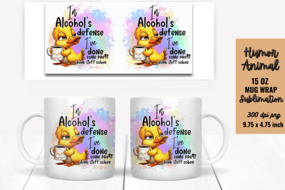 Funny Humor Animal Mug Wrap Sublimation Graphic Crafts By CraftArt