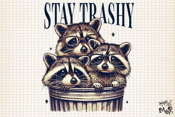 Funny Raccoon PNG Sublimation Graphic Illustrations By Magic Rabbit