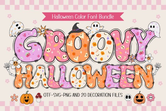 Groovy Halloween Farb-Schriftarten Schriftart Von Issie_Studio