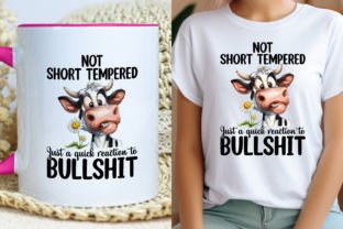 Not Short Tempered Funny Cow T Shirt Illustration Designs de T-shirts Par N Creation 2