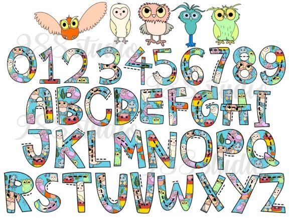 Owl Alphabet Png Baby Owl Clip Art Graphic Illustrations By 988 studio Jay