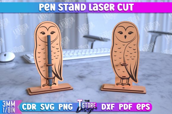 Pen Stand | Pencil Holder | Owl Design Grafik Plotterdateien Von The T Store Design