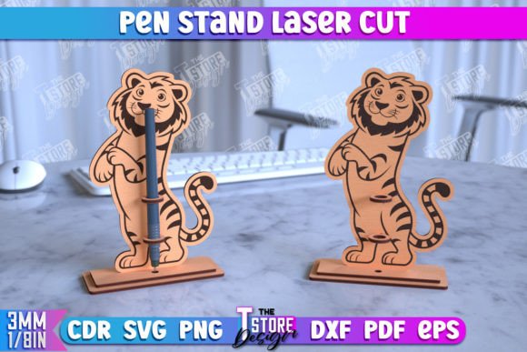 Pen Stand | Pencil Holder | Tiger Design Graphic Crafts By The T Store Design