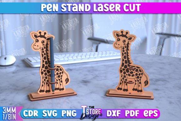 Pen Stand | Pencil Holder|Giraffe Design Graphic Crafts By The T Store Design