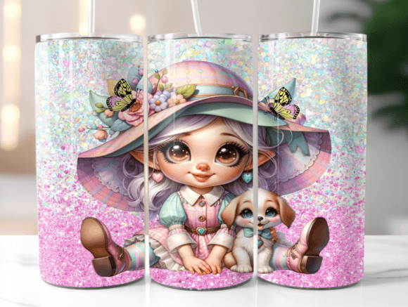 Pretty Girl Gnome 20oz Tumbler Wrap Graphic Tumbler Wraps By Loris Digital Prints