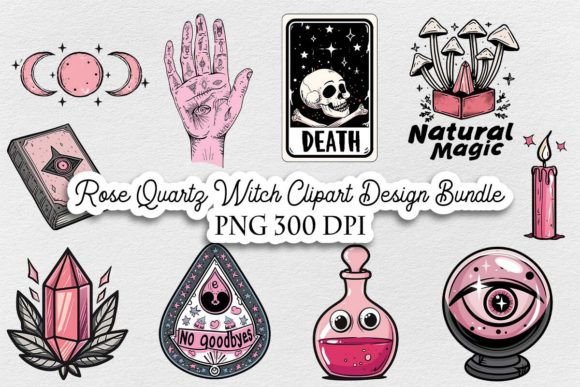 Rose Quartz Witch Clipart Design Bundle Graphic Illustrations By Lloy Design
