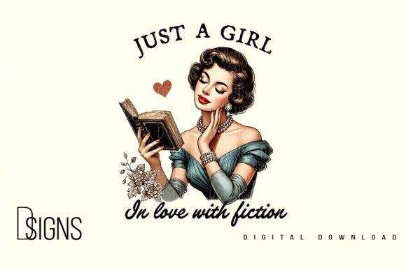 Vintage Pin-up Gir Love Book Quote Png Graphic T-shirt Designs By DSIGNS
