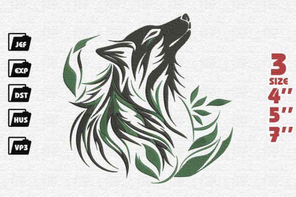 Wolf Wild Animals Embroidery Design By Nutty Creations