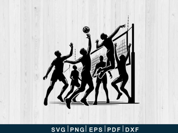 Volleyball Svg Vector Silhouette File Grafik Plotterdateien Von shikharay410