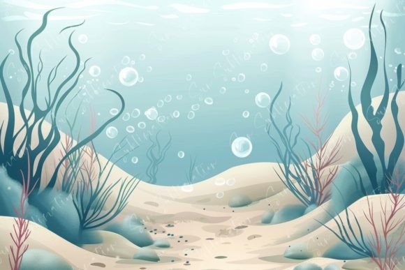 3D Serene Underwater Scene Grafik Hintegründe Von Sun Sublimation