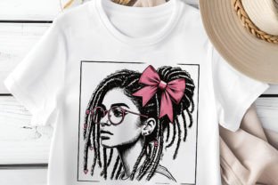 Afro Locs Messy Bun Png, Black Woman Png Graphic T-shirt Designs By DeeNaenon 1