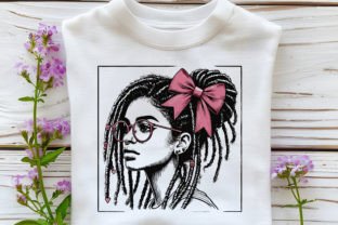 Afro Locs Messy Bun Png, Black Woman Png Graphic T-shirt Designs By DeeNaenon 6
