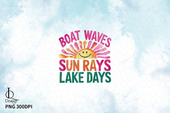 Boat Waves Sun Rays Lake Days Clipart Graphic Crafts By LQ Design