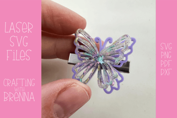 Butterfly Hair Clips Laser SVG File Graphic Crafts By Crafting with Brenna