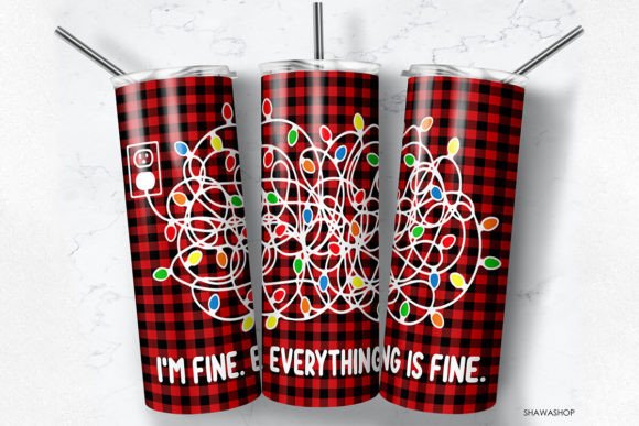 Christmas Light I'm Fine Everything Graphic Print Templates By ShawaShop