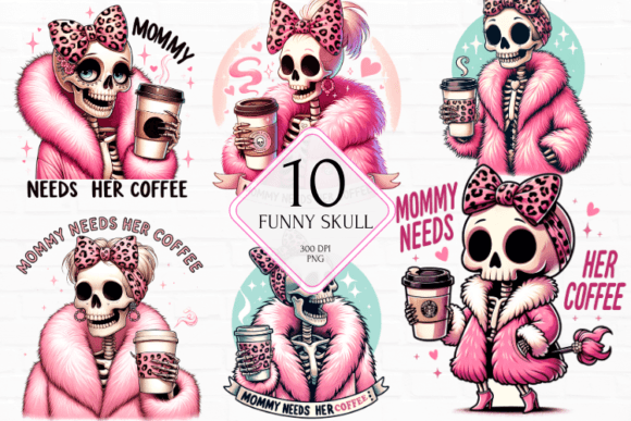 Coffee Funny Skull Sublimation Graphic AI Graphics By MariShop99