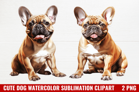 Cute Dog Watercolor Clipart Sublimation Grafik Druckbare Illustrationen Von CraftArt