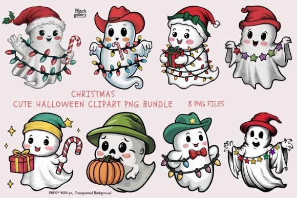 Cute Halloween Christmas Clipart PNG Graphic Crafts By hossenroni