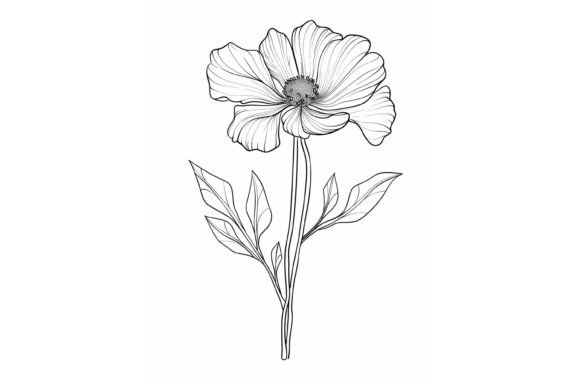 Easy Flower Coloring Page Graphic Coloring Pages & Books Adults By Forhadx5