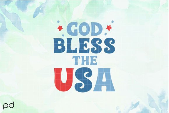 God Bless the USA Clipart PNG Graphics Afbeelding Crafts Door Padma.Design