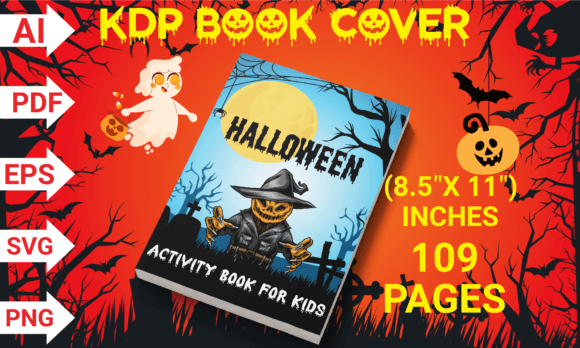 HALLOWEEN ACTIVITY BOOK for KIDS +Cover Grafik Ausmalseiten & Malbücher für Kinder Von Merch Creative