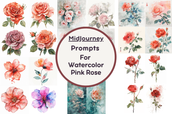 Watercolor Pink Rose Graphic Illustrations By Milano Creative