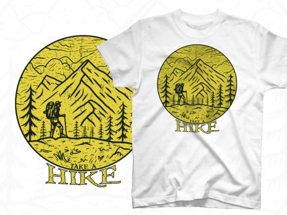 Go Take a Hike Mountain Graphic T Shirt Grafica Design di T-shirt Di BRBgraphix