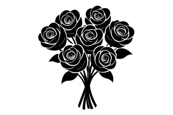 Roses Silhouette Vector Gráfico Manualidades Por SKShagor Barmon