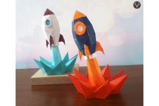 3D Papercraft Rocket Space 3D SVG Craft By 3D SVG Crafts 2