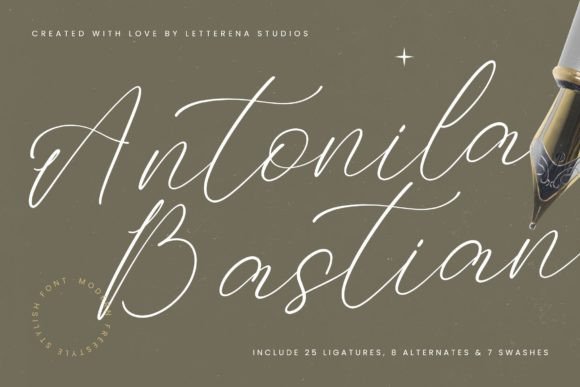 Antonila Bastian Skript-Schriftarten Schriftart Von Letterena Studios