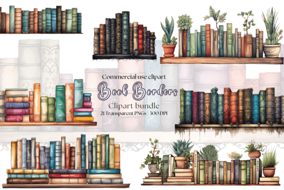Book Borders Clipart Afbeelding AI Illustraties Door Clip Craft Emporium