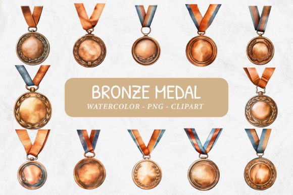 Bronze Medal Gráfico Ilustraciones Imprimibles Por Imaginiac