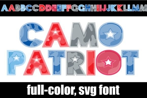 Camo Patriot Color Fonts Font By Illustration Ink