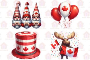Canada Day Watercolor Clipart PNG Gráfico Ilustrações para Impressão Por Kookie House 5