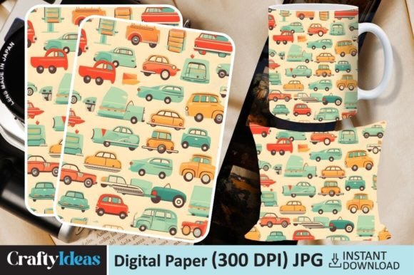 Cars Seamless Patterns Digital Paper Graphic Patterns By CraftyIdeas