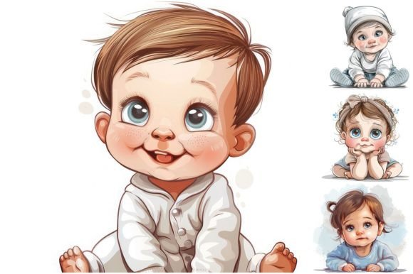 Cartoon Baby Graphic AI Illustrations By Background Graphics illustration