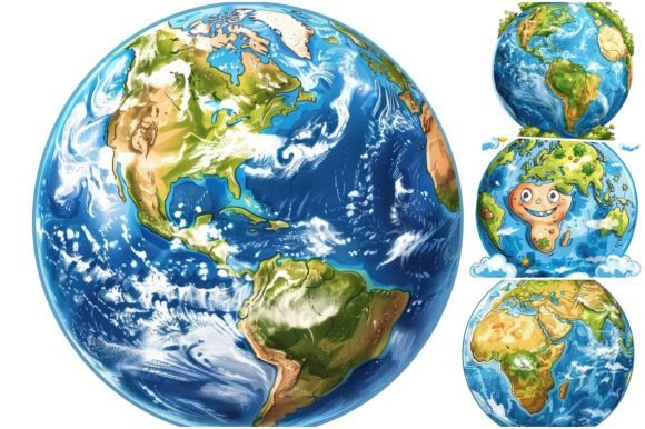 Cartoon Earth Afbeelding AI Illustraties Door Background Graphics illustration
