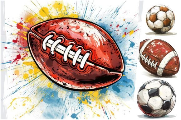 Cartoon Football Illustration Graphiques AI Par Background Graphics illustration
