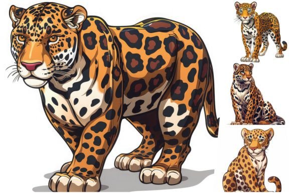 Cartoon Jaguar Illustration Graphiques AI Par Background Graphics illustration