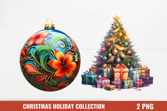 Christmas Holiday Collection Clipart Gráfico Ilustraciones Imprimibles Por CraftArt