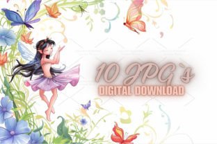 Fairy Girl Birthday Card, JPG 6S-30 Gráfico Ilustrações para Impressão Por SWcreativeWhispers 1