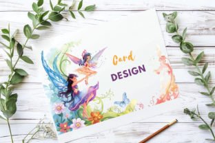 Fairy Girl Birthday Card, JPG 6S-30 Gráfico Ilustrações para Impressão Por SWcreativeWhispers 2