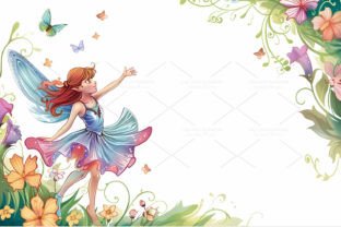 Fairy Girl Birthday Card, JPG 6S-30 Grafik Druckbare Illustrationen Von SWcreativeWhispers 3