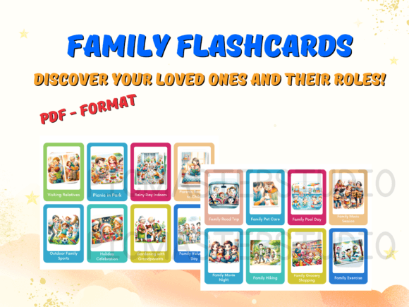 Family-Themed Flashcards for Kids Graphic K By Picmaster Studio
