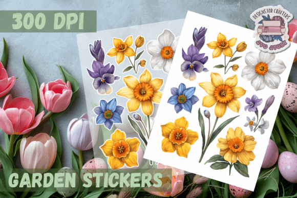 Floral Sticker Sheet Flowers PNG Graphic Teaching Materials By SVG Story